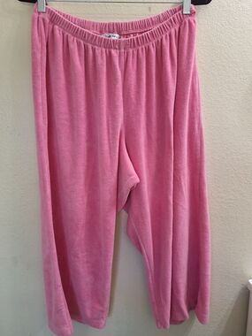 VTG Vanity Fair Terry Cloth Beach/ Pool Pants Wide Leg Pajamas Crop Y2K Retro XL